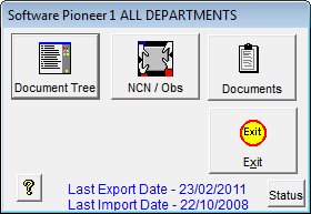 Marine Document Manager Menu Screen